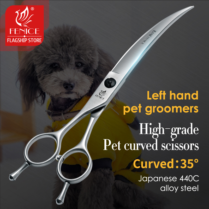 Grooming Scissors - Fenice กรรไกรเล็มขนสัตว์เลี้ยงแบบมืออาชีพกรรไกรเล็มขนสัตว์เลี้ยงแบบโค้งมาก35 ° ขนาด5นิ้วผลิตภัณฑ์สำหรับสุนัข