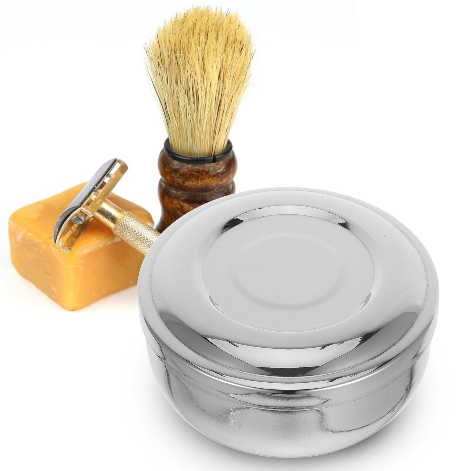 ชามโกนหนวดโลหะพร้อมฝาปิด ชามสบ - Mens Grooming Travel Kit บทวิจารณ์และราคา