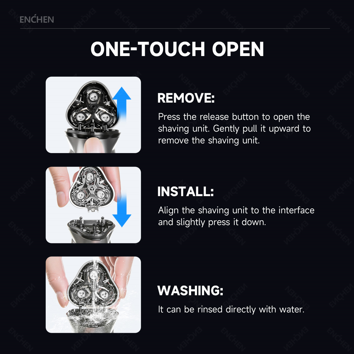 หัวโกนไฟฟ้าสำรอง ENCHEN Blacks - Electric Razor บทวิจารณ์และราคา